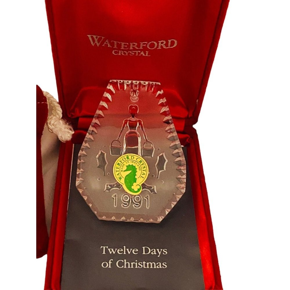 Waterford Crystal Ornament Twelve Days Of Christmas 1991 Eight Maids A Milking